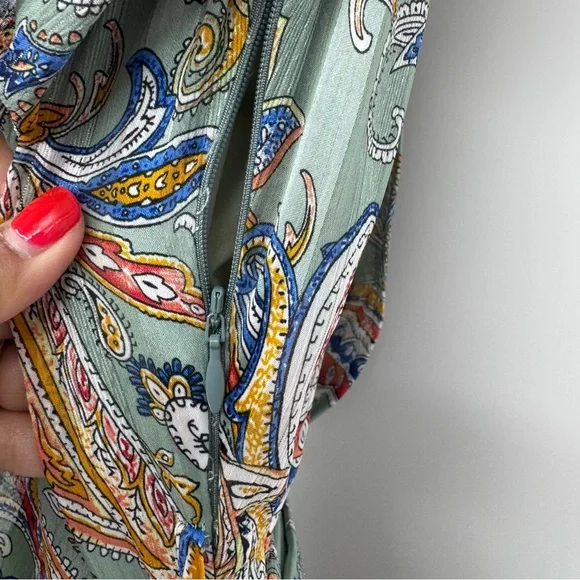 ELLIATT Adria Dress Wrap Asymmetrical Paisley Print Size Medium MSRP $319 - Picture 11 of 15